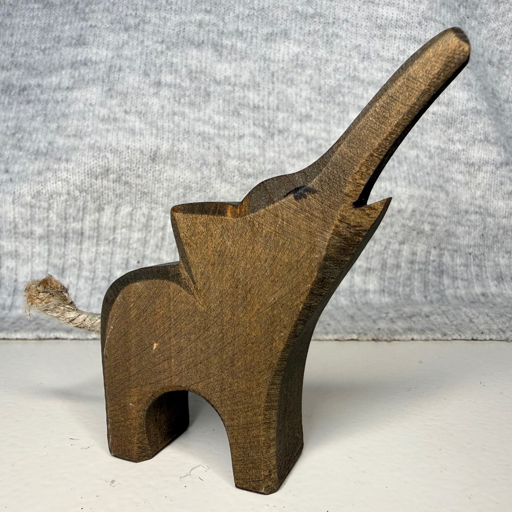 VTG 90s OSTHEIMER German Wooden Elephant Figurine Hand Carved little RETIRED - Picture 1 of 9